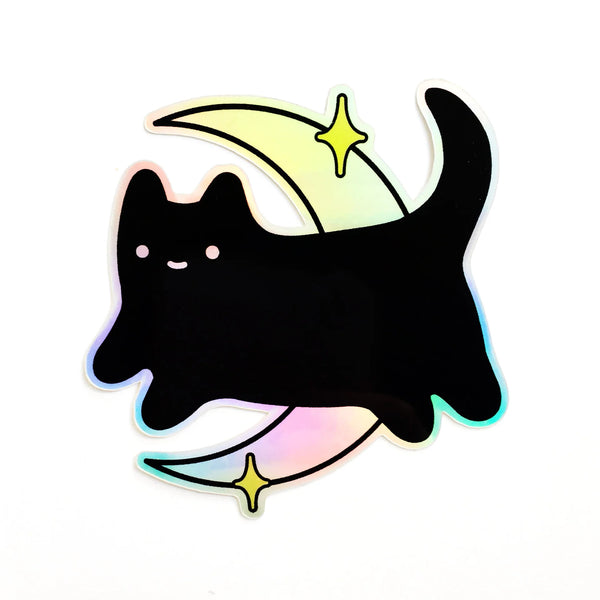 midnight baby cat holographic sticker
