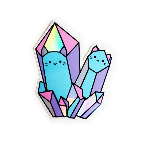 rainbow crystal cats holographic sticker