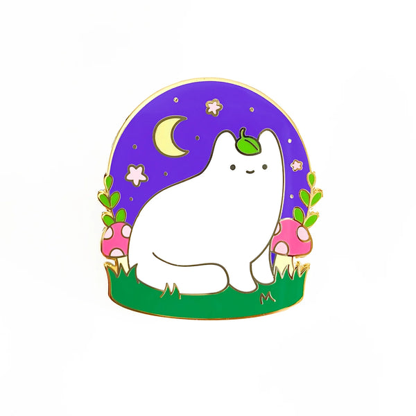 magical woodland cat enamel pin