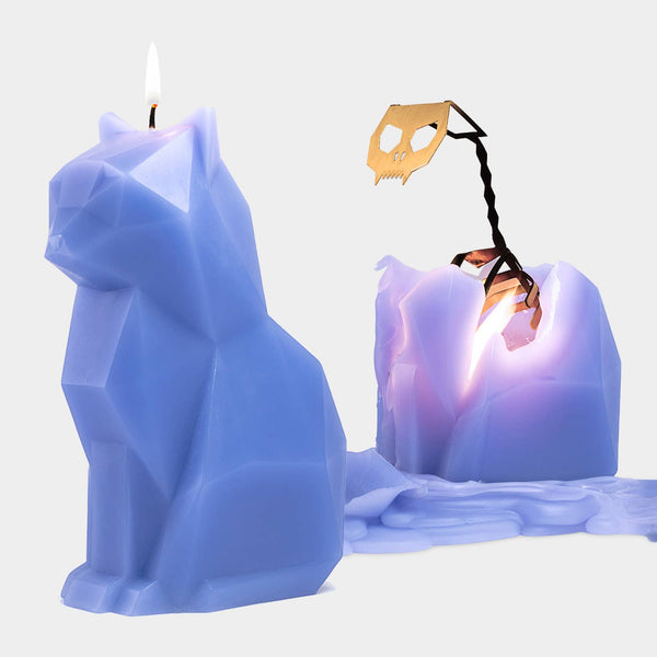 pyropet kisa cat skeleton candle - lavender