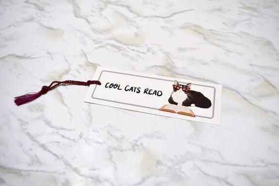 Cute Cat Bookmark "Cool Cats Read" - Caturday Night