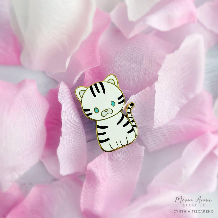 Snow Tiger Enamel Pin - Caturday Night