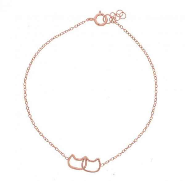 linked cat head bracelet